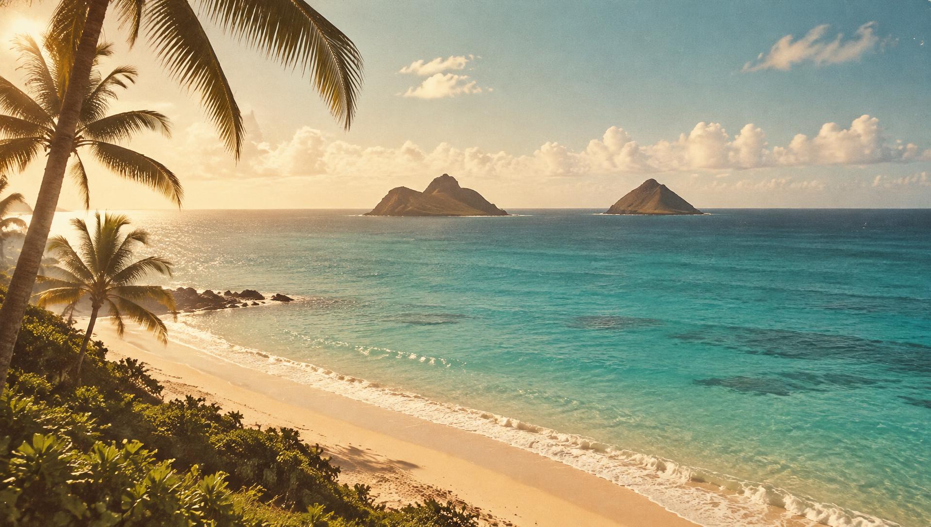 Lanikai Beach and the Mokulua islands on Windward Oahu